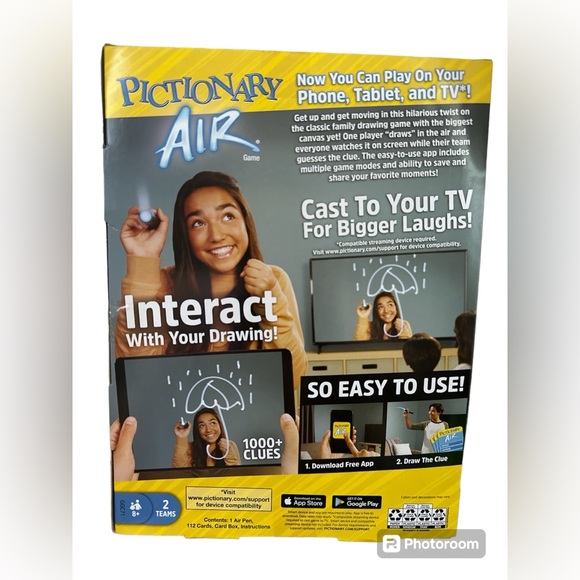 Pictionary Air Mattel Games GGC71 Classic Family Fun Board Game With a Twist NWT - Picture 2 of 5